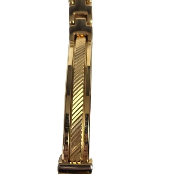 LA Express LAX1343 056-PC21 Gold Tone Watch Black Dial Japan MVT New Battery - Picture 5 of 12